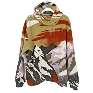 Merrell Men's XL Fleece Hoodie  Mountain Scene Warm Cozy Outdoor Earthy Rustic
